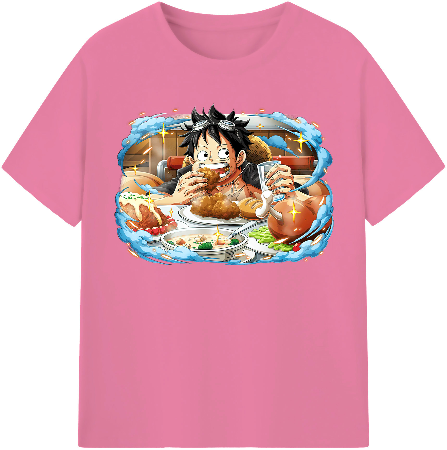 ワンピース モンキー・D・ルフィ ONE PIECE Monkey D. Luffy 綿100％半袖Tシャツ（フロントプリント）
